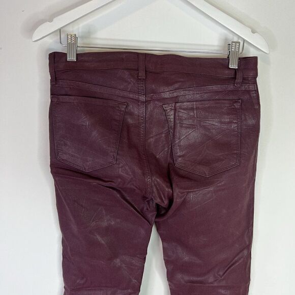 J Brand Burgundy Coated Denim Super Skinny Jeans - Picture 5 of 9